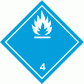 4.3 Stoffen die in contact met water brandbare gassen ontwikkelen (symbool, nummer en rand kunnen in zwart of wit zijn uitgevoerd)